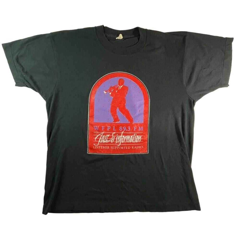 WFPL 89.3 FM Jazz & Information public radio single stitch 90s vintage t-shirt